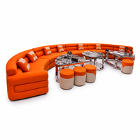 Ensemble de canapés de bar modernes européens en tissu capitonné, imperméables et durables, pour usage commercial, hôtels, salons, rectangulaires