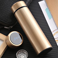 Thermos intelligent personnalisé avec logo, 500 ml, bouteille d'eau avec affichage de la température, impression de logo, emballage personnalisé, coffret cadeau d'entreprise