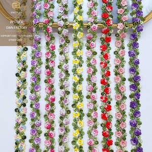 Fabricante de Encaje Bordado Multicolor, Accesorios de Encaje de Poliéster al por Mayor, Adornos de Encaje de Alta Calidad para Prendas - Product Image 1