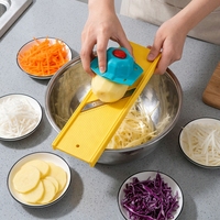 3,0 mm Julienne-mes 2-in-1 groentemandoline snijder/hakker handmatig PP vaatwasserbestendig gepatenteerde handbeschermer voor ui aardappel