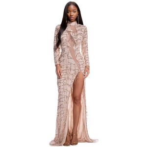 Vestido de Fiesta Sexy Transparente con Lentejuelas y Flecos para Mujer, Envío Directo - Product Image 1