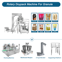 Machine d'emballage entièrement automatique pour aliments granulés en sachets préformés Doypack, remplissage et scellage de sacs stand-up avec peseuse multi-têtes pour papier