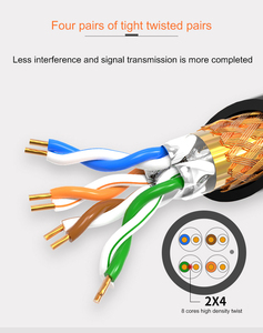 Cat6a Cat7 SFTP 23AWG 1000ft lan <strong>cable</strong> double braid shield solid communication network <strong>cable</strong> <strong>for</strong> <strong>outdoor</strong> - Product Image 6