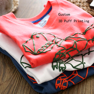 OEM Crew Neck Men's Plus Size <b>Tshirts</b> Custom 3d Puff Printing With logo Blank Casual T-shirts for Men - Product Image 1
