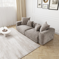 Canapé modulaire sectionnel VOXHOME pour salon, appartement, style américain, en velours côtelé brun, 3, 4, 5, 6, 7 places, avec cordon de compression