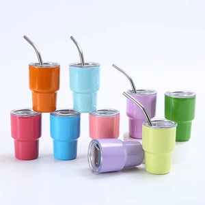 Paquete de 6 Vasos Pequeños de 3 oz a Prueba de Fugas para Sublimación, Vaso de Acero Inoxidable de Doble Pared, Mini Vaso de 2 oz con Pajita para Fiestas - Product Image 1