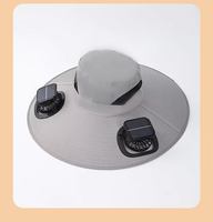 Chapeau solaire à large bord avec ventilateur intégré pour hommes et femmes, protection UV, chapeau d'été 100% polyester, idéal pour la randonnée et la pêche, activités de plein air