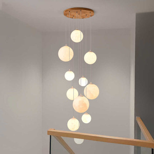<span class=keywords><strong>Suspension</strong></span> LED dorée moderne en <span class=keywords><strong>bois</strong></span> à hauteur réglable avec fonction de protection oculaire pour la décoration de villa - Marque APCITL - Product Image 3