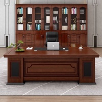 Bureau de direction en forme de L en MDF moderne, ensemble de mobilier de direction classique pour PDG, directeurs et cadres