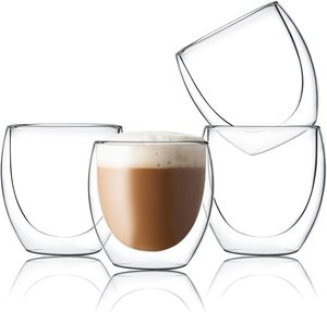High Quality Reusable Heat Resistant <b>Double</b> <b>Wall</b> clear <b>Glass</b> Coffee Cup for Party and Coffee - Product Image 1