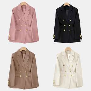 En Oferta, Elegante Chaqueta Formal Dorada con Botones, Manga Larga, Doble Botonadura, Moda Femenina - Product Image 2