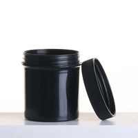Pots cosmétiques cylindriques en HDPE à large ouverture, 80g, 100g, 150g, en plastique noir mat, pour crème et lotion, vente en gros