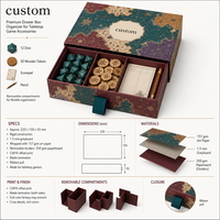 Boîte de rangement personnalisée avec impression couleur intégrale, conception gratuite, rigide, pour accessoires de jeux de société (dés, jetons, carnet de scores)