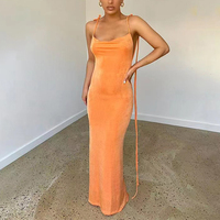 Robe maxi rose sexy pour femmes, sans manches et longue jusqu'au sol, avec un design dos nu, robe longue de soirée