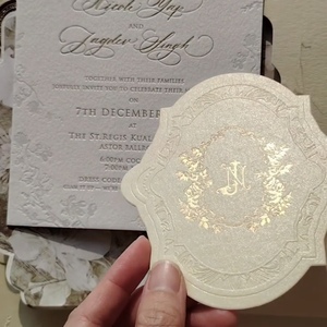 Juego de Invitaciones de Boda de Lujo con Impresión Tipográfica, Cinta de Terciopelo, Sello de Cera, Diseño Floral en Relieve, Tarjeta de Invitación Personalizada - Product Image 6
