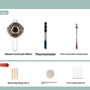 ชุดเครื่องมือละลายขี้ผึ้งพื้นฐานสำหรับขี้ผึ้งถั่วเหลืองพาราฟินพร้อมเครื่องวัดอุณหภูมิหม้อสำหรับคริสต์มาส - Product Image 2