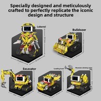 Kit de construction de robot RC STEM 5 en 1, ABS, DIY, télécommande via application, programmation, camion d'ingénierie, blocs de construction, jouet de construction