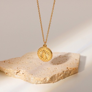 จี้ทองชุบแบบขายส่ง จี้สแตนเลสสั่งทำรูปนางฟ้าทรงกลม สร้อยคอจี้ - Product Image 3