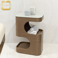Mueble de Almacenamiento para Clínica Estética, Salón de Belleza y Spa con Lavabo, Madera Clara, Toallero Resistente para Taller o Almacén