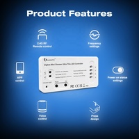 Gledopto GL-C-009P Mini variateur ZigBee 1-100% variateur d'intensité lumineuse contrôlable par application, contrôleur de bande LED monochrome compatible Alexa