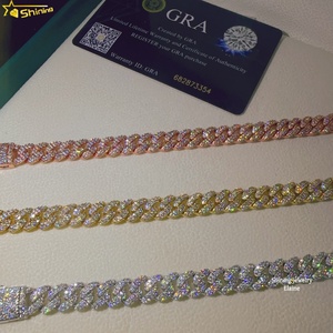 Joyería de Moda de Lujo, Plata de Ley 925, Estilo Hip Hop, Brazalete de Moissanita Vvs de 8 mm, Joyería Fina, Cadena Cubana, Brazalete de Moissanita - Product Image 1