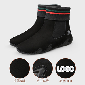 Scarpe <span class=keywords><strong>Invernali</strong></span> da <span class=keywords><strong>Donna</strong></span> Nere Stile Calzino, Foderate in Pile, Spesse, Basse, alla Moda, Stile Britannico, Antiscivolo, Durevoli, Calde, <span class=keywords><strong>Stivali</strong></span> da Neve - Product Image 3