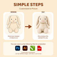 Jouet en peluche personnalisé OEM, lapin beige aux longues oreilles