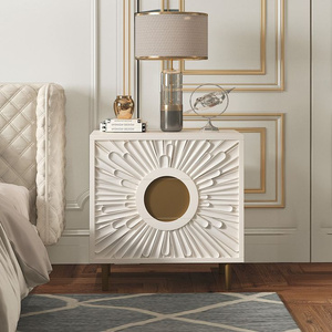Hidden Storage Floating Nightstand with Secret Compartment Wide <strong>30</strong> <strong>cm</strong> Wood Carved <strong>Bedside</strong> <strong>Table</strong> Modern - Product Image 5