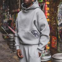 Ensemble Survetement Homme Personnalisé Épaules Tombantes Court Broderie Décontracté Streetwear Coton Bouclette Doux Pull