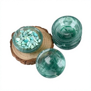 Bol en pierre précieuse verte sculpté à la main, cristal naturel, pierre semi-précieuse, petit objet décoratif portable pour la maison, Agate Aameena - Product Image 3