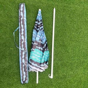 Outdoor Polyester <b>Beach</b> <b>Umbrella</b> 1.7M Aluminum Frame Striped Design For <b>Sun</b> Shade And Advertising - Product Image 4