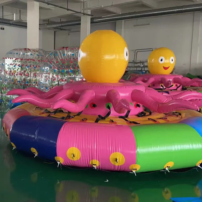 Professional supplier cartoon theme animals cute octopus bear inflatable water sport games for events