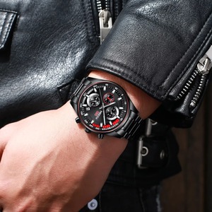 Reloj de Pulsera de Cuarzo de Lujo para Hombre Drioshipping 2375, Estilo Ejecutivo, Caja Dorada, Correa de Acero Inoxidable de 5 mm de Grosor, Cronógrafo Impermeable - Product Image 6