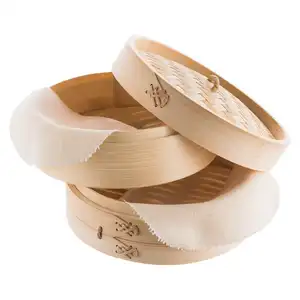 대나무 증기선을 위한 주문 로고 Handmade 대나무 기선 바구니 가정 팩 건강 식품