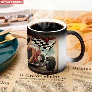 Taza de Cerámica Negra Esmerilada de 11 oz, Sensible al Calor, con Diseño Artístico Personalizado, Taza de Regalo - Product Image 5