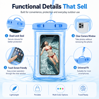 Étui de téléphone étanche IPX8 en PVC avec logo personnalisé, cordon de serrage, écran tactile universel pour la plage et les voyages