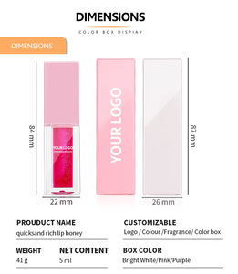 Aceite labial voluminizador con brillo y aroma a melocotón, efecto plumping, hidratante, personalizado OEM para MLM, venta al por mayor. - Product Image 2