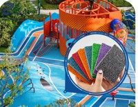 Granul EPDM Warna-warni untuk Lintasan Lari, Lantai Plastik Lapangan Atletik, Taman Bermain Anak / Area Bermain Anak, Lantai Taman Kanak-Kanak