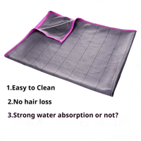 Serviette de nettoyage en microfibre écologique avec bordure de couleur différente, réutilisable, en fibre de carbone, à motifs écossais