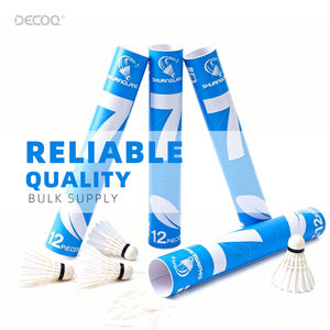 DECOQ DR-12 Volano Professionale <span class=keywords><strong>per</strong></span> Allenamento <span class=keywords><strong>Badminton</strong></span>, Alta Qualità in Piuma d'Oca con Ottima Traiettoria <span class=keywords><strong>per</strong></span> Tornei - Product Image 2