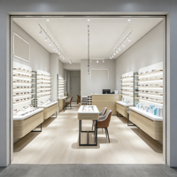 Vitrine optique de luxe sur mesure avec éclairage LED, présentoir à lunettes professionnel, service de design d'intérieur LED pour toute la boutique