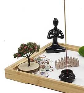 Kit de jardin zen japonais <span class=keywords><strong>en</strong></span> gros pour bureau, mini accessoires de bureau zen, plateau de méditation <span class=keywords><strong>en</strong></span> <span class=keywords><strong>bois</strong></span> artisanal, cadeau de mariage - Product Image 6
