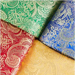 Fábrica de diseño personalizado al por mayor de alta calidad brocado elastano floral jacquard tejido de punto para ropa cortina sofá cubierta
