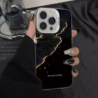 Coque de téléphone portable en TPU PC avec impression de sable mouvant doré, argenté électrolytique pour iPhone 8 X Xr Xs 11 12 13 14 15 16 Pro 17