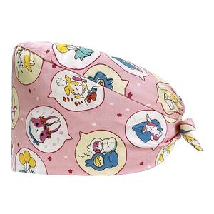 Work <b>Hats</b> Pet Shop <b>Christmas</b> New Year Scrub Caps uniform Cotton Cartoon Printing Sweat-absorbent Elastic Scrub <b>Hat</b> Beauty Salon - Product Image 4