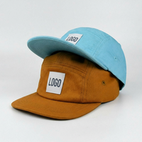 Casquette de camping bio à 5 panneaux avec logo personnalisé tissé OEM |   Casquette de sport et de camping unisexe à personnaliser au design épuré