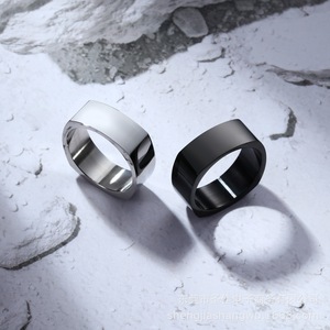 Men's Geometric Square Ring Silver Black SA958 Fashion Jewelry Gift Accessory - Product Image 1