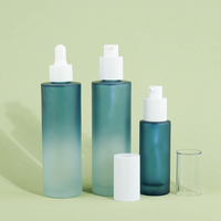 Flacon cosmétique en verre cylindrique noir mat de luxe 30 60 80 120 ml avec pompe noire et vaporisateur