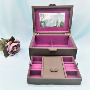 Custom Logo PU Leather Small Travel <b>Jewelry</b> <b>Box</b> Organizer <b>Velvet</b> Jewellery Storage Case for Ring Earring Necklace Gift Packaging - Product Image 3