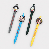 Autocollants PVC de la série de dessins animés créatifs, stylo à bille à bouton-poussoir multicolores DIY, logo personnalisé